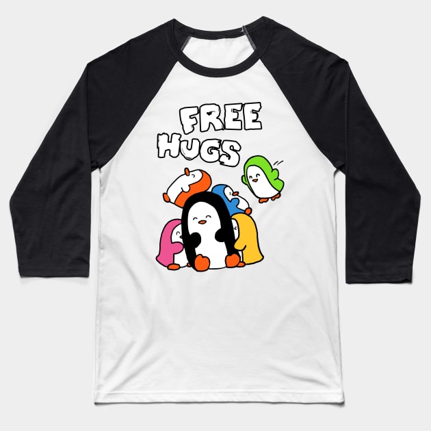 Humphrey & Friends - Free Hugs Baseball T-Shirt by Shellz-art